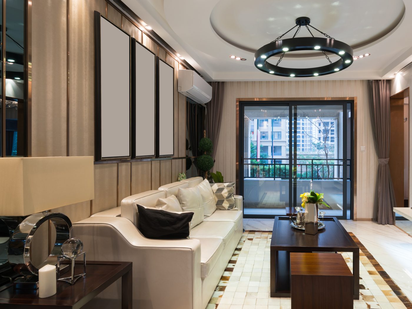Sala de residencia premium con climatización integrada